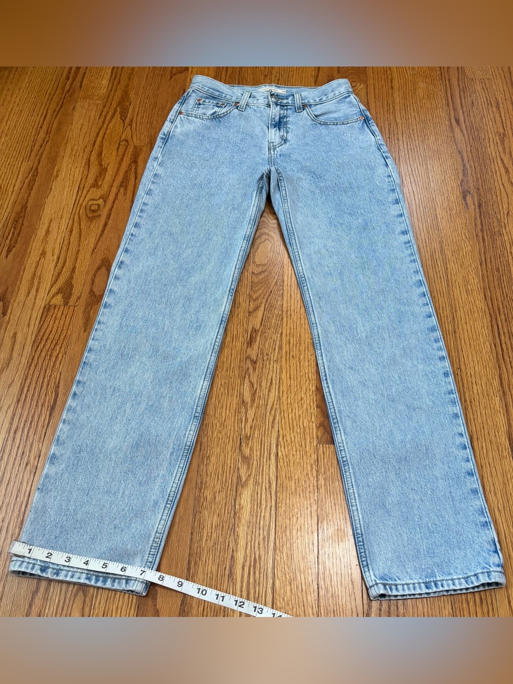 Levi’s Low Pro Straight High Rise Light Wash Cotton Relaxed Preppy Slouchy Jeans - Picture 15 of 16